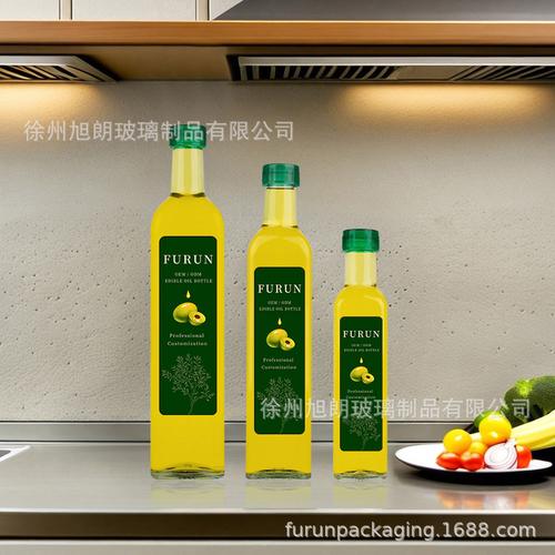 批发透明方形油瓶玻璃橄榄油瓶山茶核桃油瓶厨房芝麻油瓶食用油壶